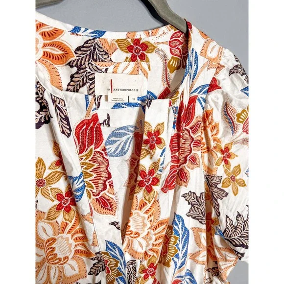 Anthropologie Somerset Maxi‎ Dress Size 1X Floral Printed Cotton - Picture 4 of 5